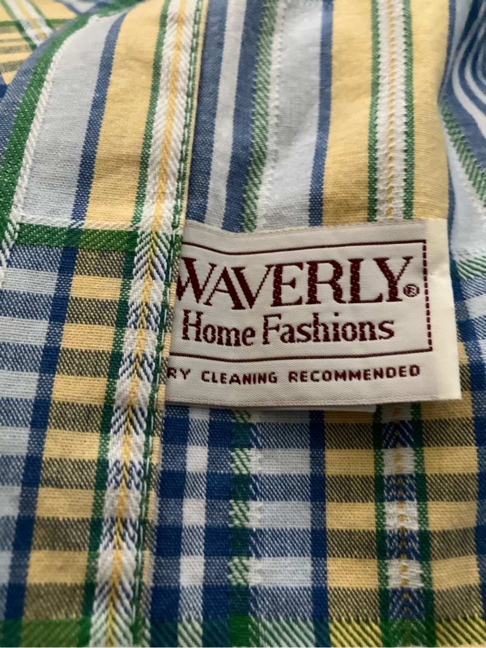 Waverly Buckingham Plaid Shower Curtain Blue Green Yellow